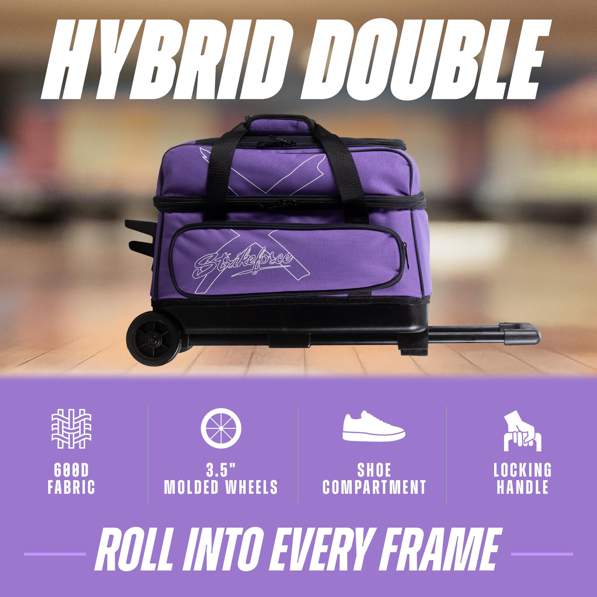 KR Strikeforce Hybrid X Double Roller Bowling Bag - Holds Two Balls, Shoes & Accessories