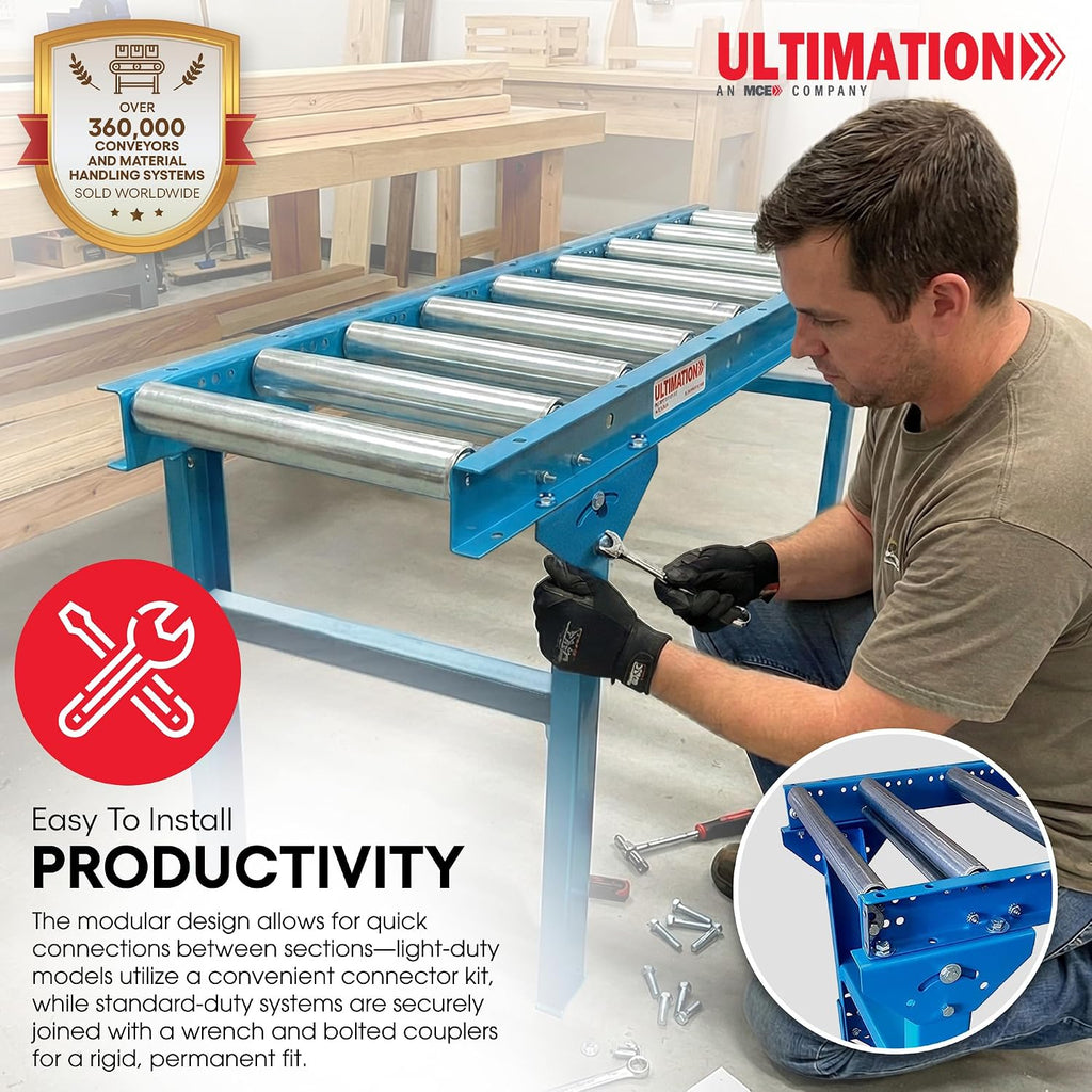 Guide Rails for 1.5â³ Rollers Skate Wheels and Gravity Conveyors - Industrial Roller Table Accessories, 5' Angle Guide Rails, Both Sides Conveyor Railings for Seamless Material Handling By Ultimation