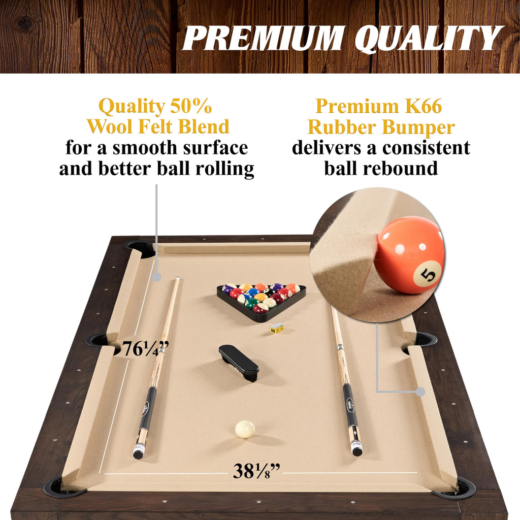 Barrington Billiards 7Ft. Combo Table 3-in-1 Pool Table, Dining & Ping Pong