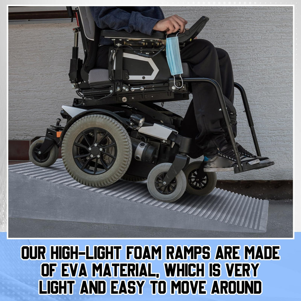 EVA Foam Threshold Ramp for Wheelchair, Black, 36" L X 28" w X 5" h