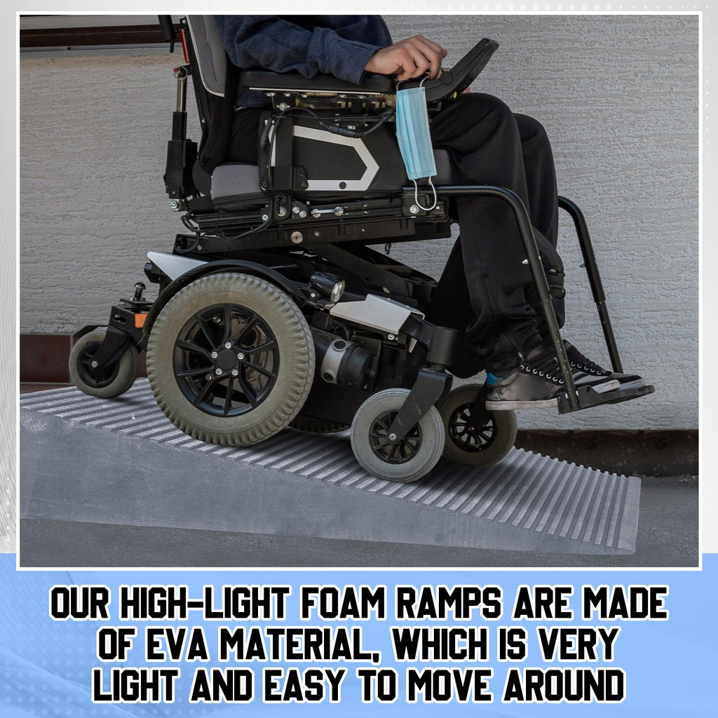 EVA Foam Threshold Ramp for Wheelchair, Black, 36" L X 28" w X 5" h