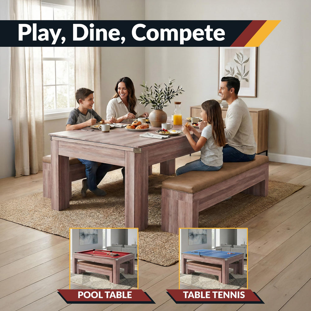 Hathaway Pool Table Combo Set with Benches