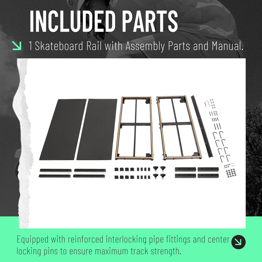 Skateboard Rail Foldable Portable 42.56" L x 34.09" W x 14.21" H