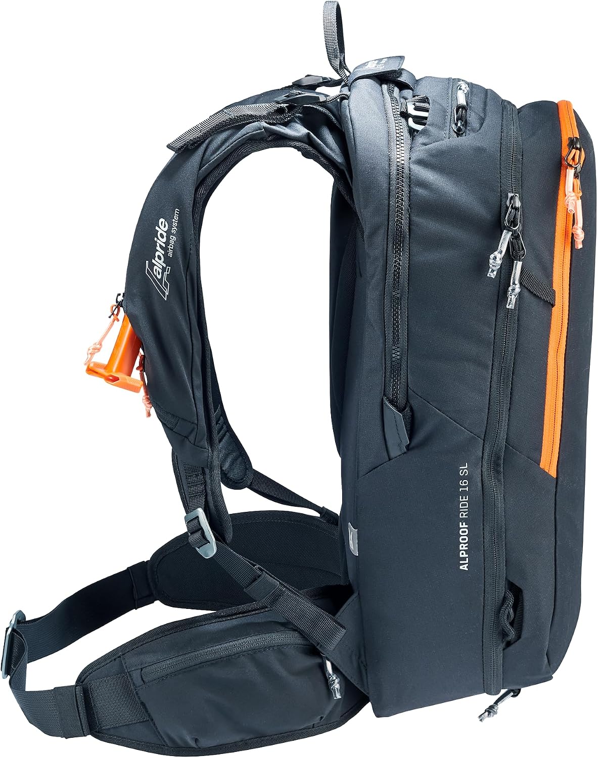 Deuter Womenâs Alproof Ride 16L SL, Freerider Alpine Backpack with Avalanche Airbag System, 16 Liter - Black