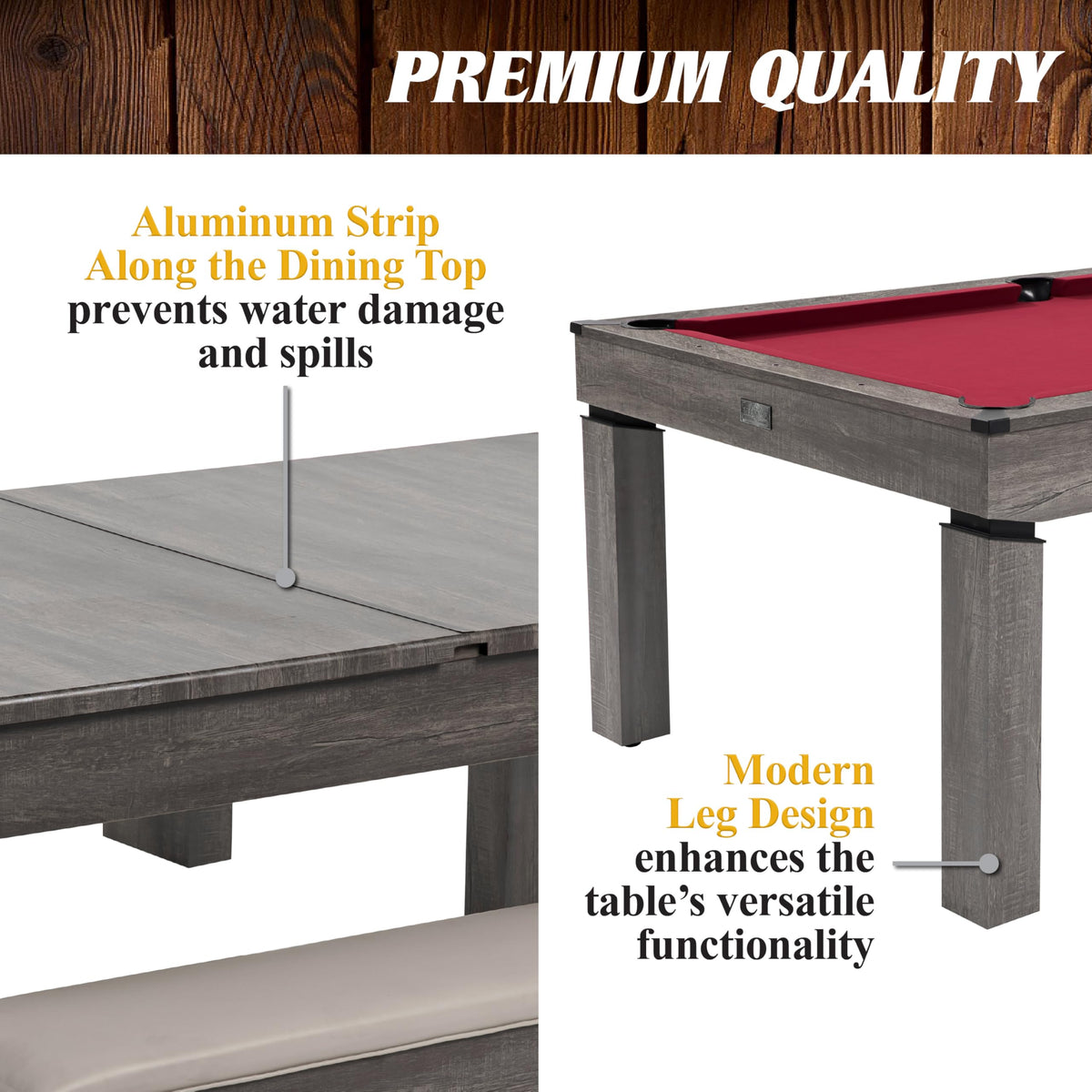 Barrington Billiards 7Ft. Combo Table 3-in-1 Pool Table, Dining & Ping Pong