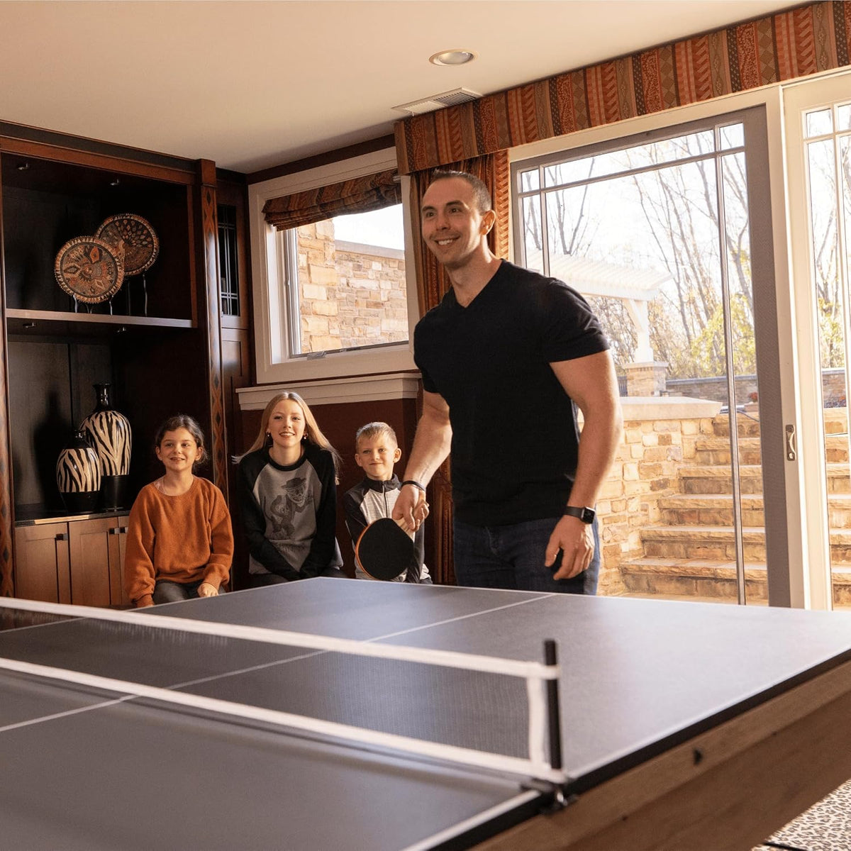 7-Foot 3-in-1 Multi-Game Pool Table, Table Tennis, Dining Top, with Benches