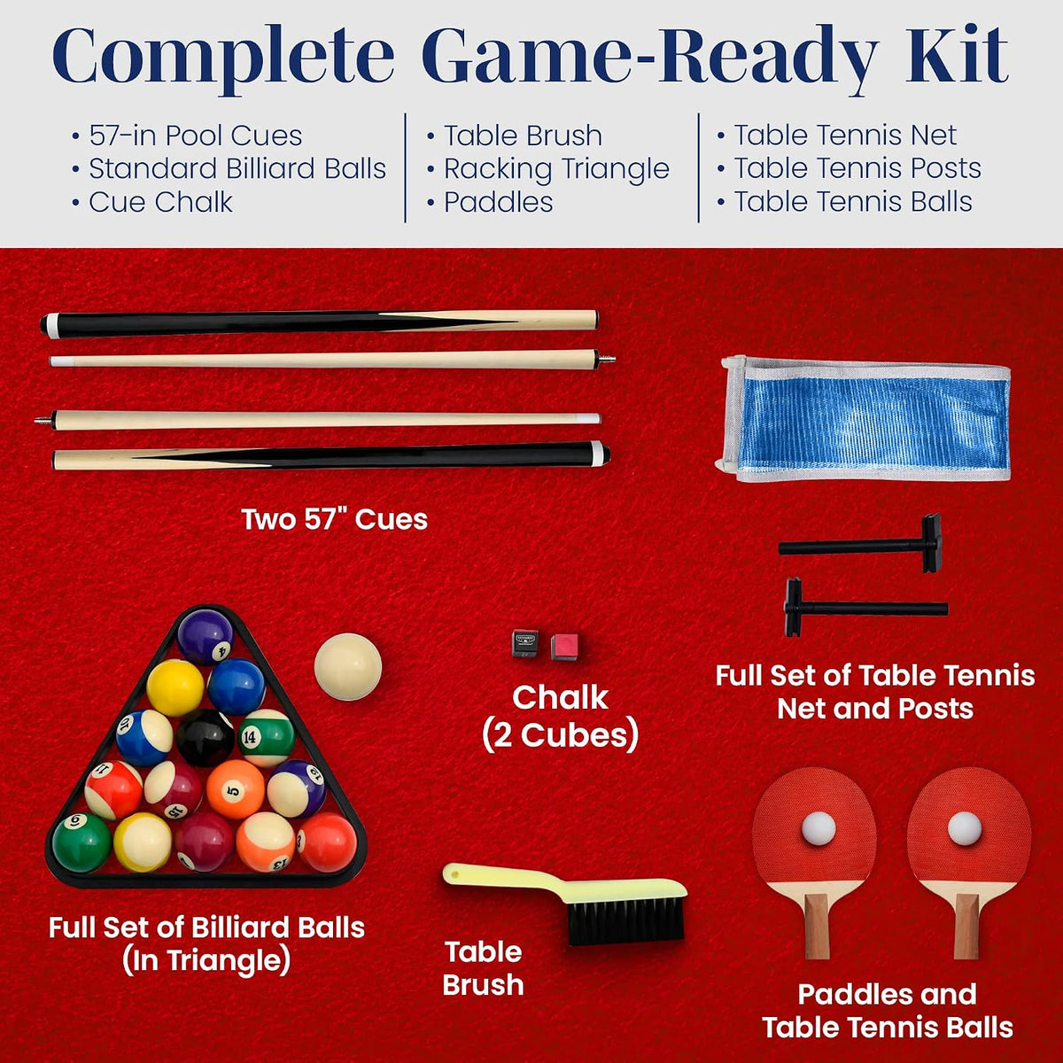 Hathaway Pool Table Combo Set with Benches