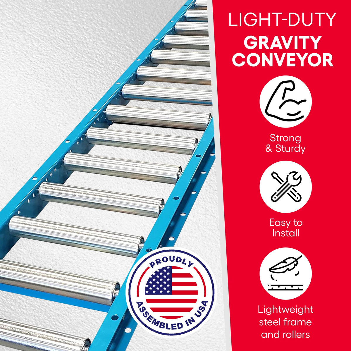 Guide Rails for 1.5â³ Rollers Skate Wheels and Gravity Conveyors - Industrial Roller Table Accessories, 5' Angle Guide Rails, Both Sides Conveyor Railings for Seamless Material Handling By Ultimation