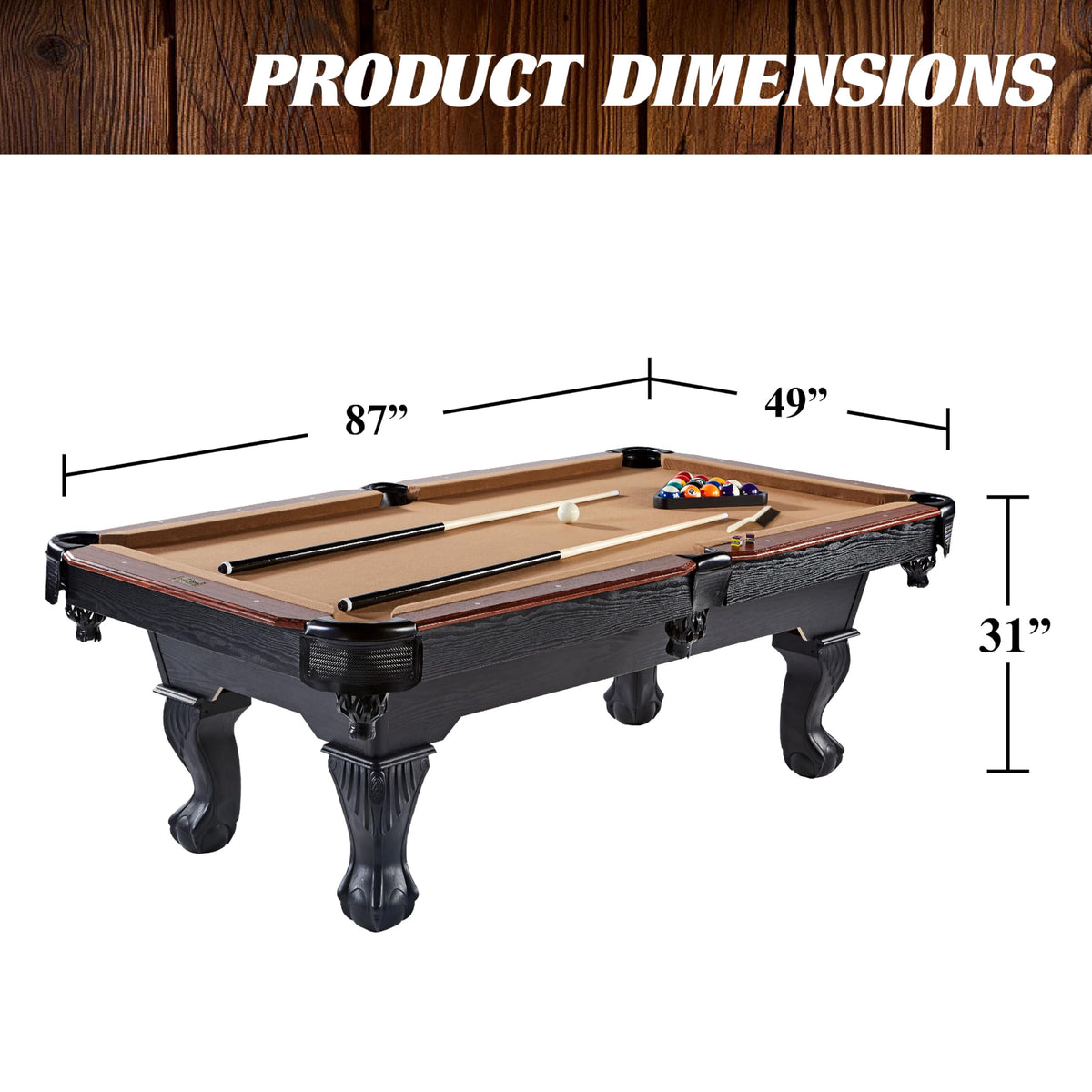 Barrington Billiards Drop Pocket Pool Table with Complete Accessory Set
