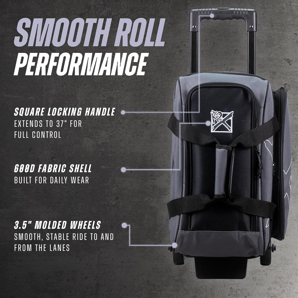 KR Strikeforce Hybrid X Double Roller Bowling Bag - Holds Two Balls, Shoes & Accessories