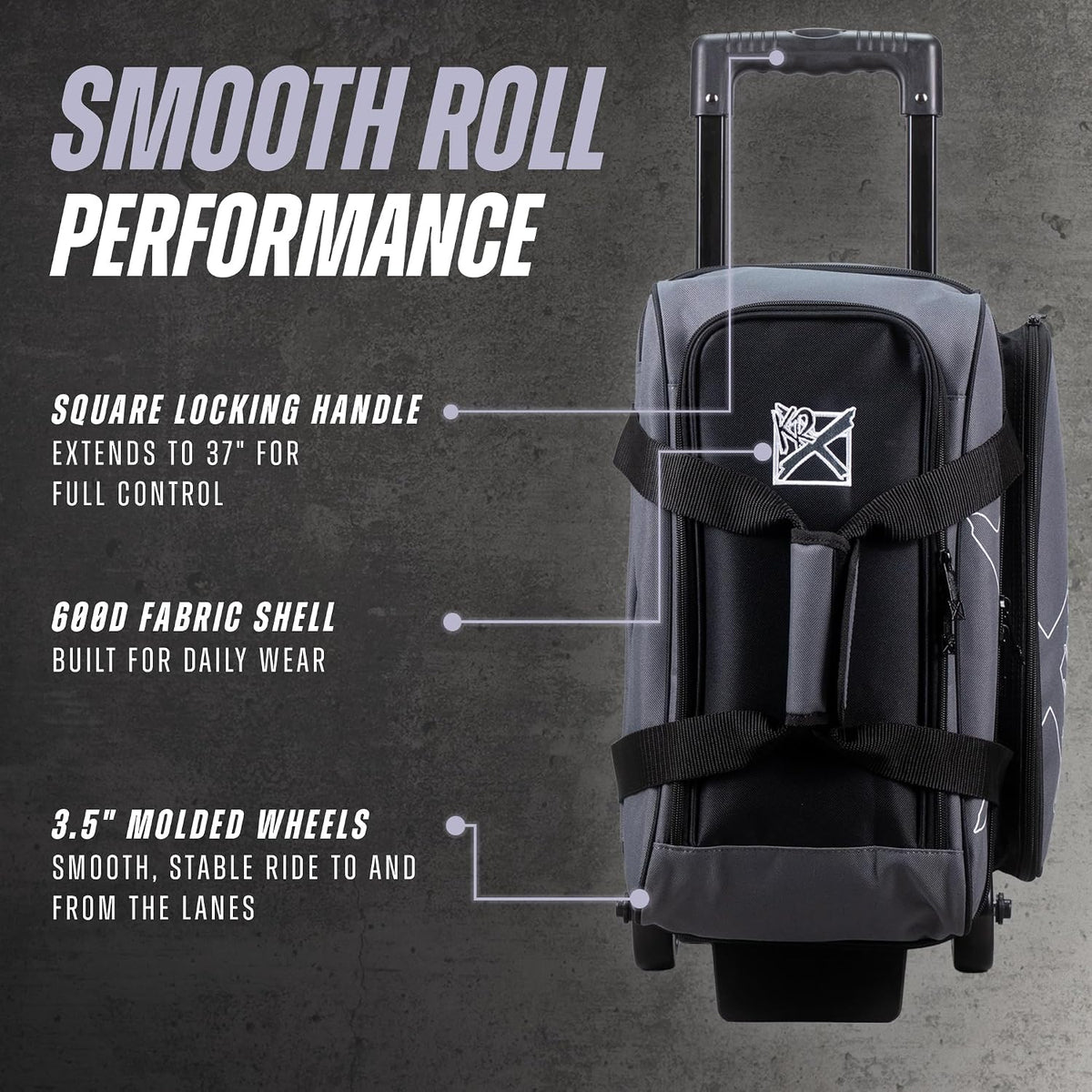 KR Strikeforce Hybrid X Double Roller Bowling Bag - Holds Two Balls, Shoes & Accessories