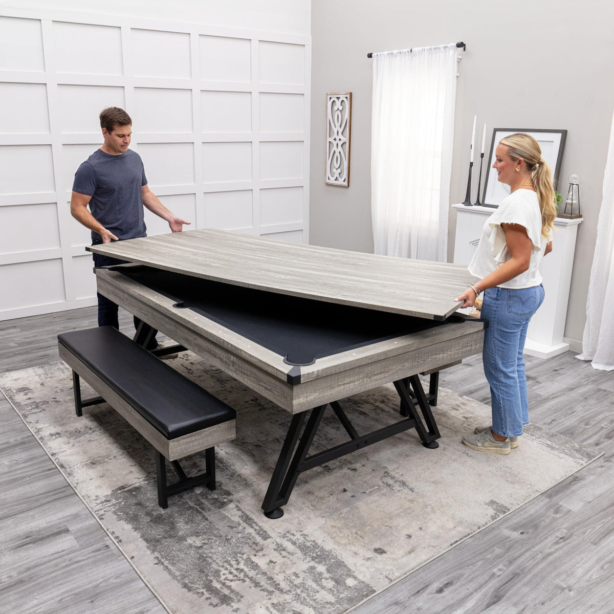 American Legend Billiard Table with Rustic Wood Finish