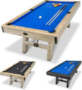 GoSports 7 ft Pool Tables with Wood Finish - Choose Your Style - Modern Billiards Table with 2 Cue Sticks, Balls, Rack, Felt Brush and Chalk