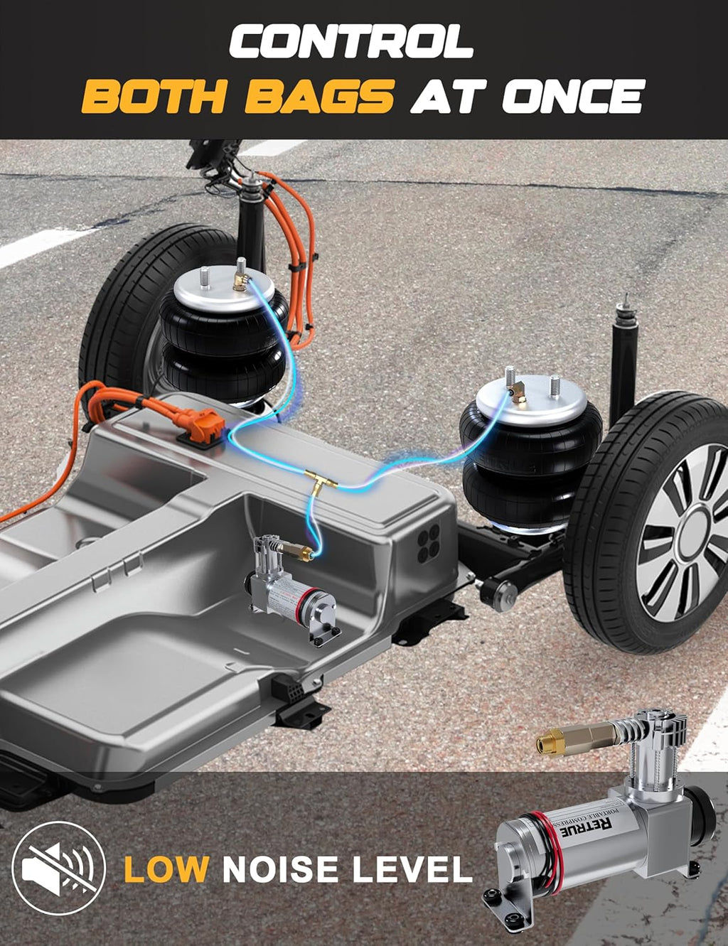 RETRUE Onboard Air Compressor System Universal Air Bag Compressor Kit