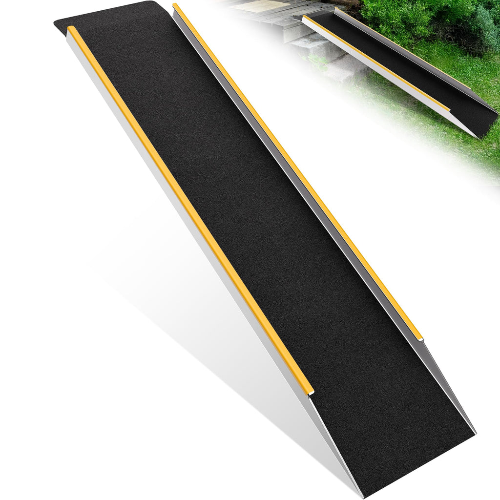 VNN Door Threshold Ramp, Threshold Ramps for Doorways, Ideal Entry Handicap Ramp for Elderly Wheelchairs, Carts, Scooters and Walkers, 27.6" L * 37.4" W Door Ramp (Alloy Iron, 800LBS)