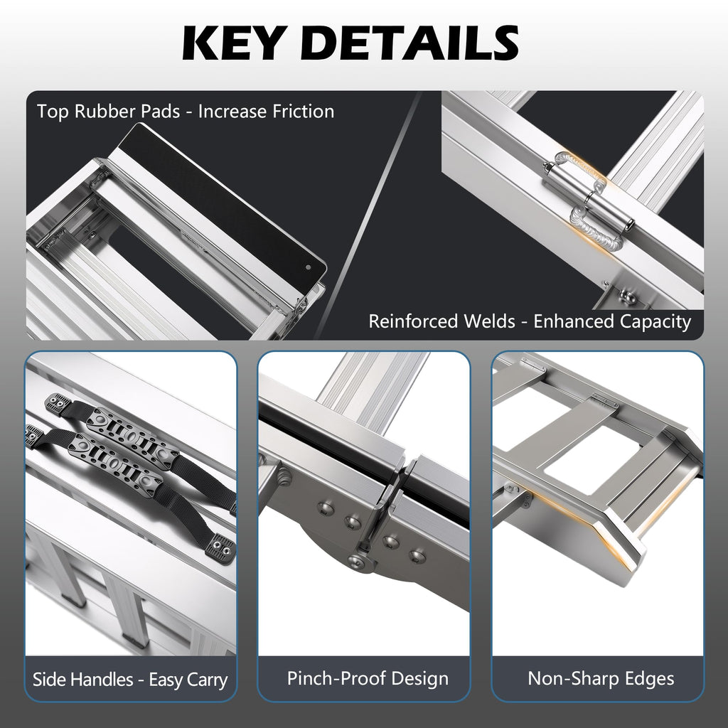 VNN Door Threshold Ramp, Threshold Ramps for Doorways, Ideal Entry Handicap Ramp for Elderly Wheelchairs, Carts, Scooters and Walkers, 27.6" L * 37.4" W Door Ramp (Alloy Iron, 800LBS)
