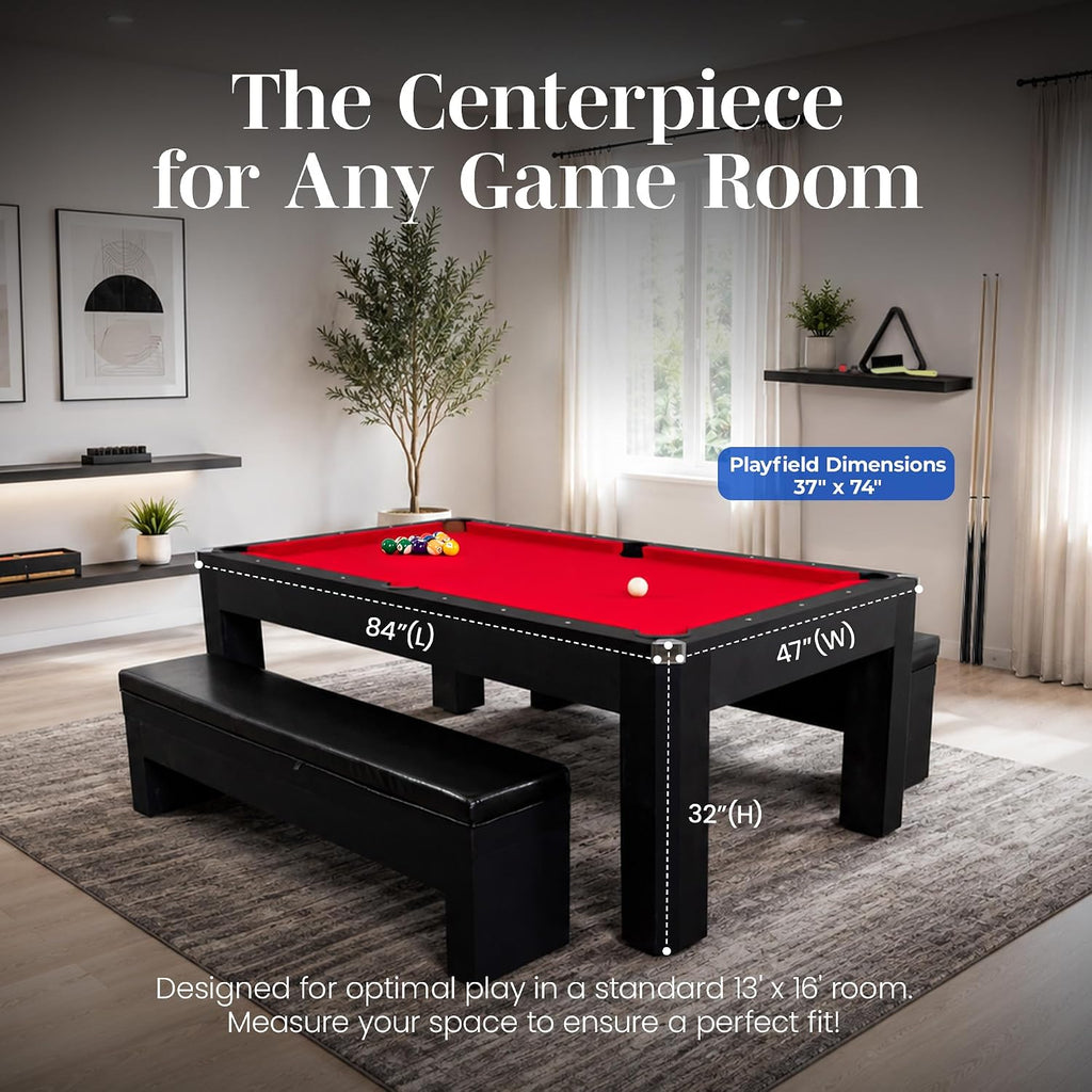 Hathaway Pool Table Combo Set with Benches