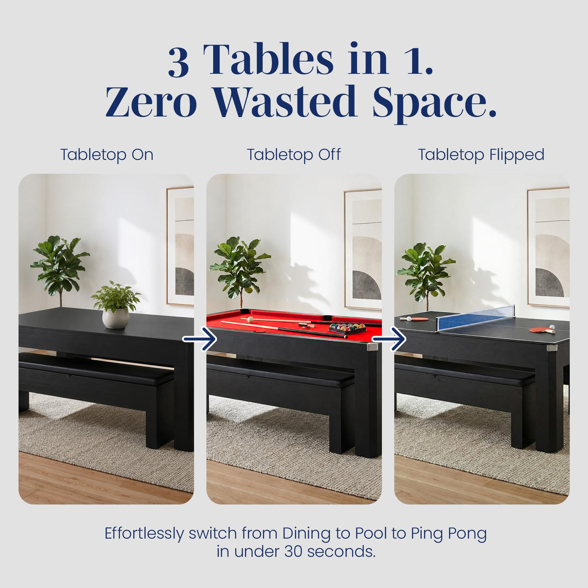 Hathaway Pool Table Combo Set with Benches