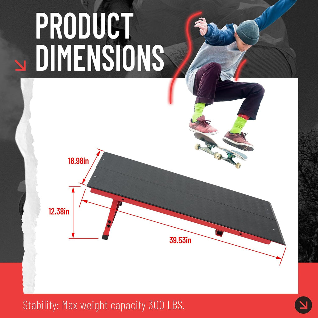 39.53In Skate Grind Rail - Portable Skateboard Rail for Grinding,