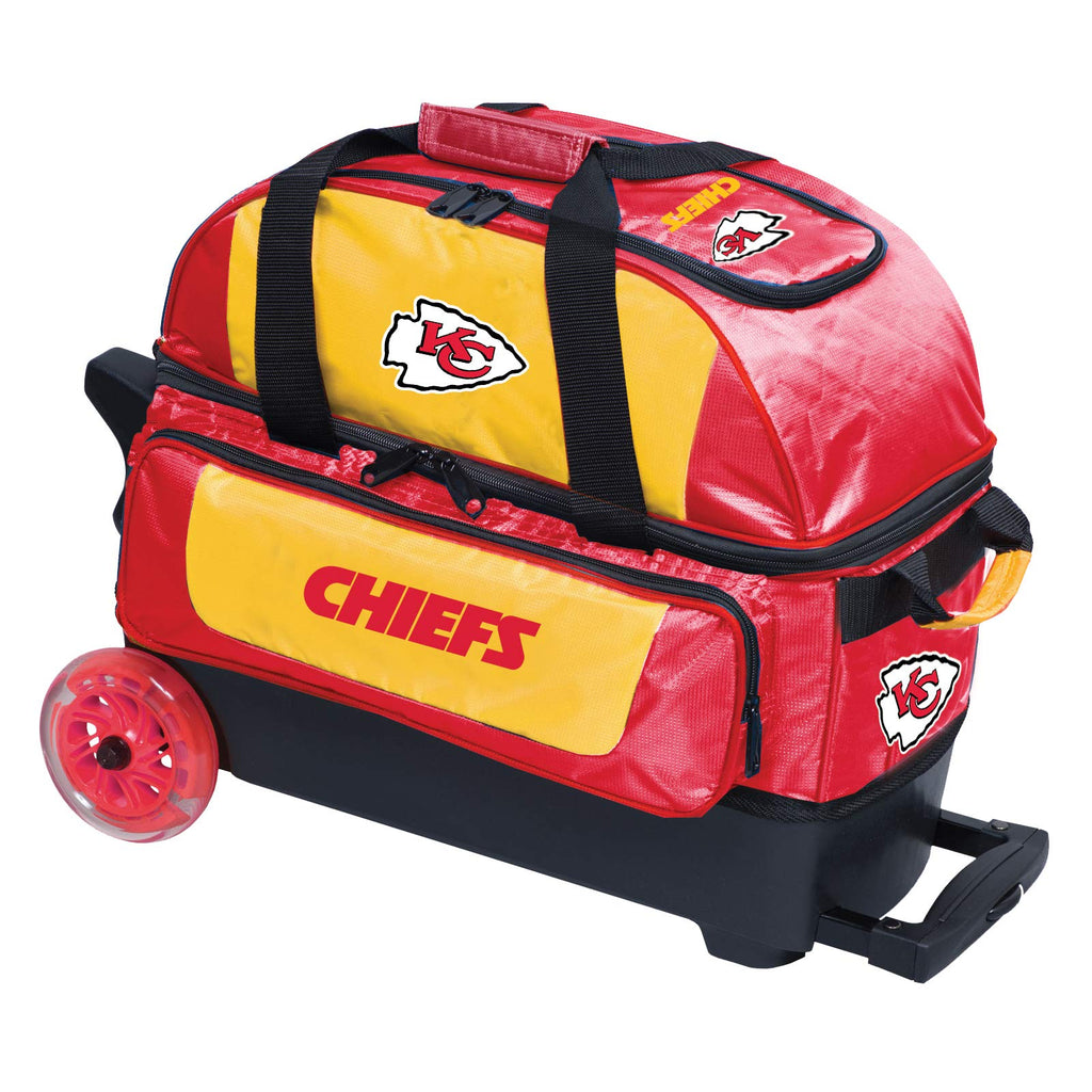 NFL Two Ball Bowling Roller Bag with Ball, Shoe and Accessory Pockets