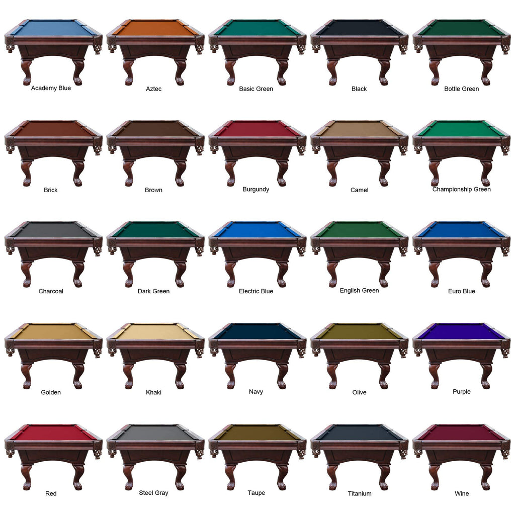 Playcraft Charles River 8' Slate Pool Table w/Leather Drop Pockets - Billiard Table with Solid Hardwood & 3pc Slate System - Perfect for Game Room, Office or Dens - 25 Cloth Colors