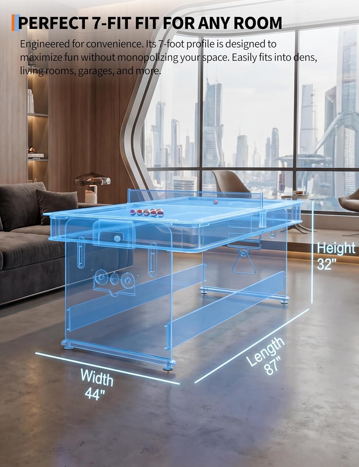Garvee 7 ft 3-in-1 Game Table with Air Hockey, Billiards and Table Tennis