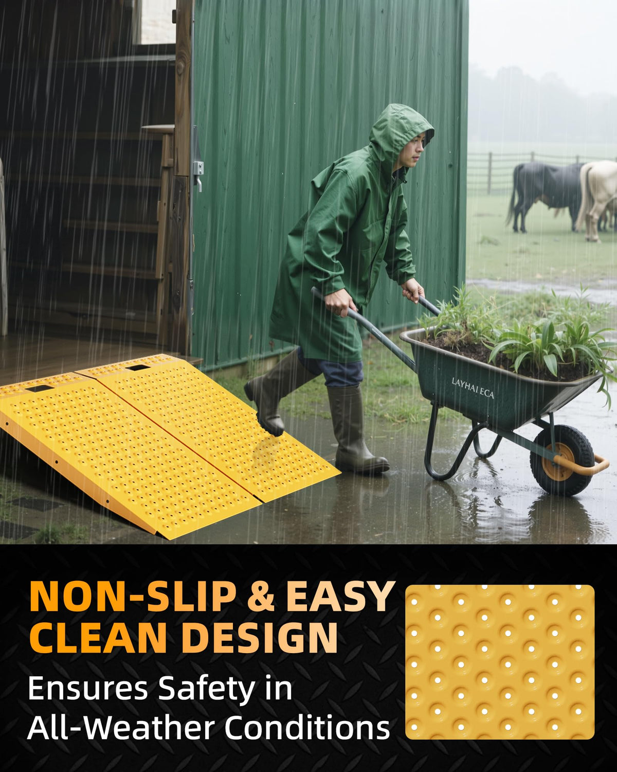 VNN 36" x 24" Shed Ramp for Riding Mower - 800 LB Capacity Shed Ramps, Anti-Slip Punch Plate Ramp for ATV, Motorcycles, Garages & Barns (1PC,Slivery, Alloy)