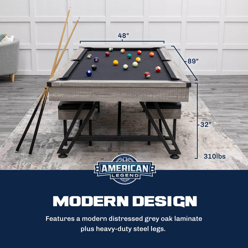 American Legend Billiard Table with Rustic Wood Finish