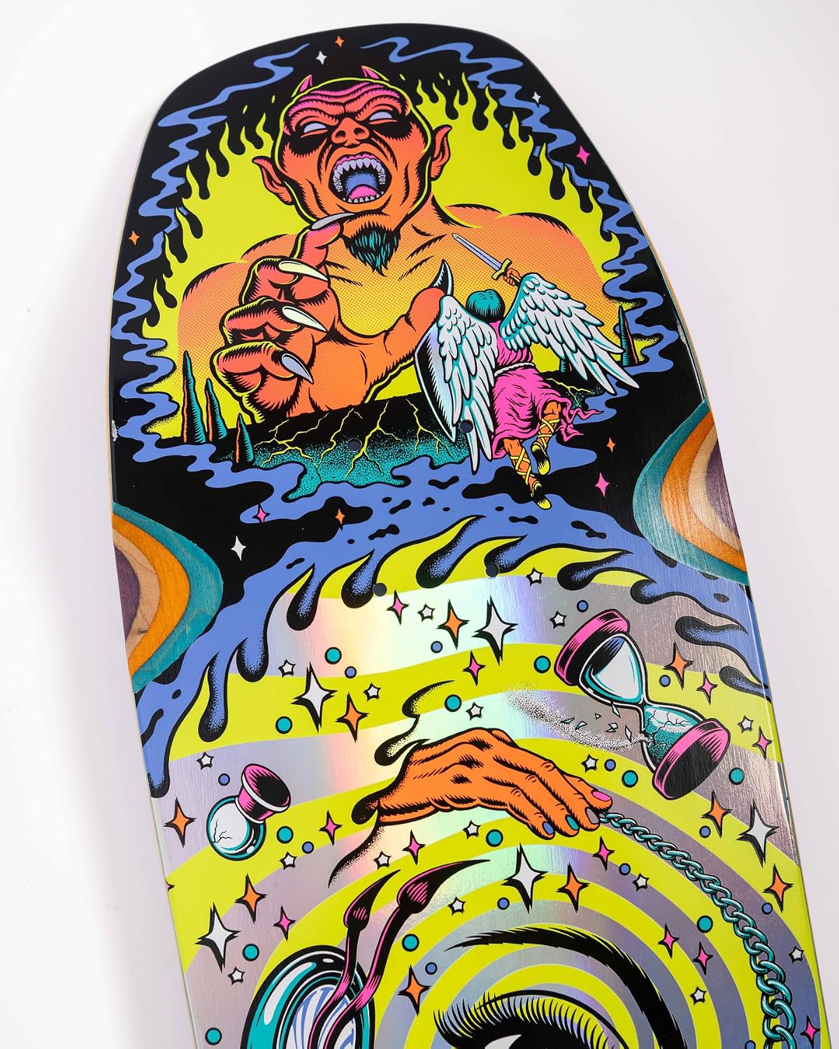 Santa Cruz Delfino Pinball Vision Pro Shaped 9.14in x 31.50in Skateboard Decks