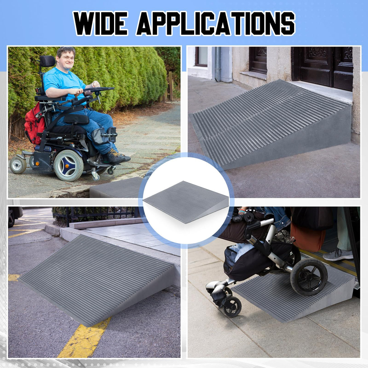 EVA Foam Threshold Ramp for Wheelchair, Black, 36" L X 28" w X 5" h