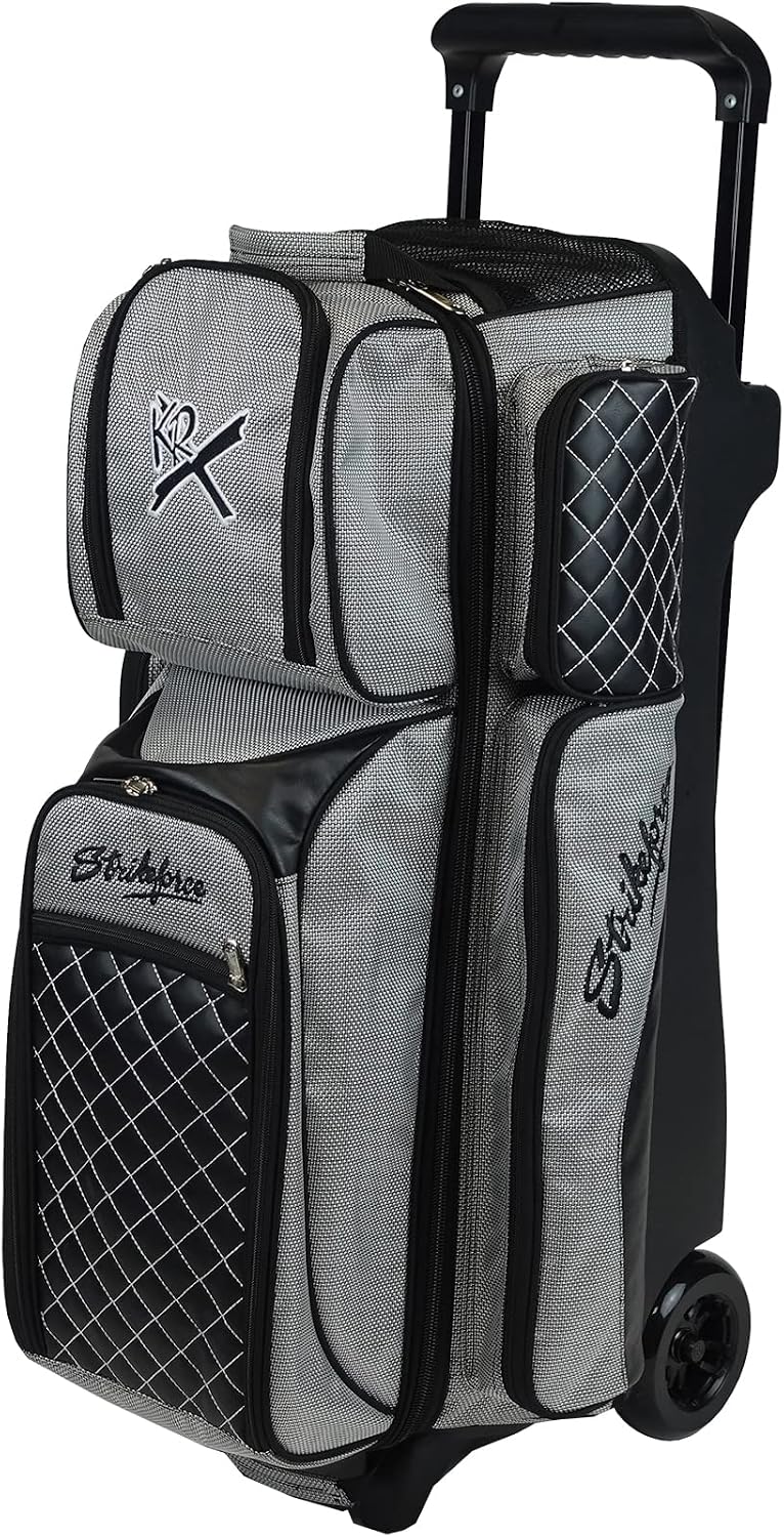 KR Strikeforce Royal Flush Triple Roller Bowling Bag for Three Bowling Balls, Shoes & Accessories