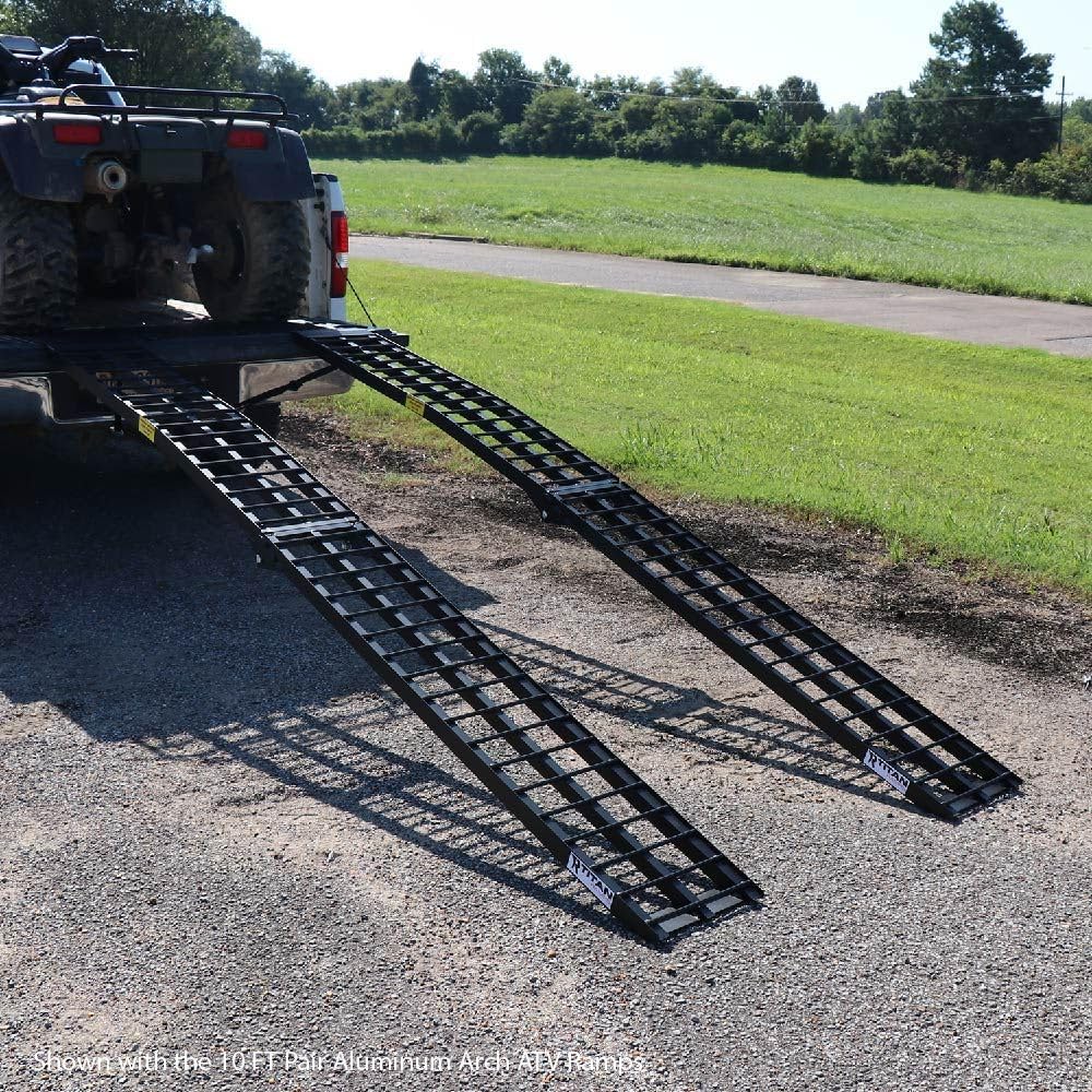 Titan Ramps Aluminum ATV Motorcycle Loading Ramps, 1,200 lb, 9 Ft, 2-Pack