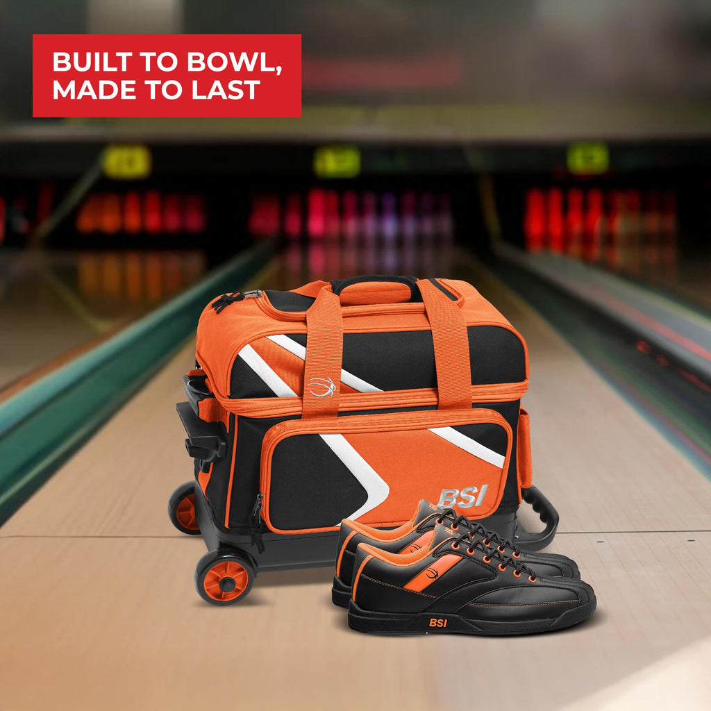 BSI Dash Roller Bowling Bag with Smooth Rolling Wheels, Padded Ball Compartment, Retractable Locking Handle, & Shoe Pocket