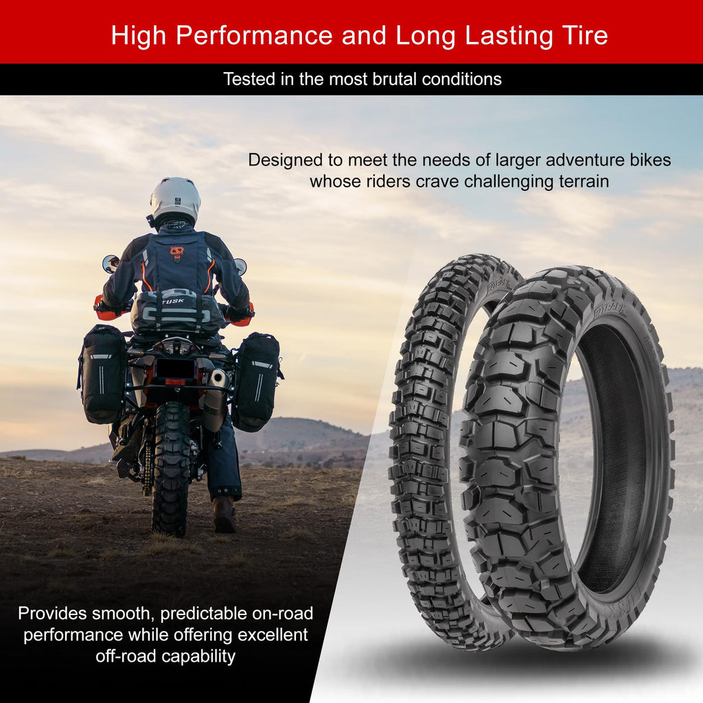Tusk 2Track Adventure Tire Rear 150/70B-18 (70T) â Dual-Sport Motorcycle Tire, Directional Knobby Tread, Durable Bias Construction, DOT Compliant