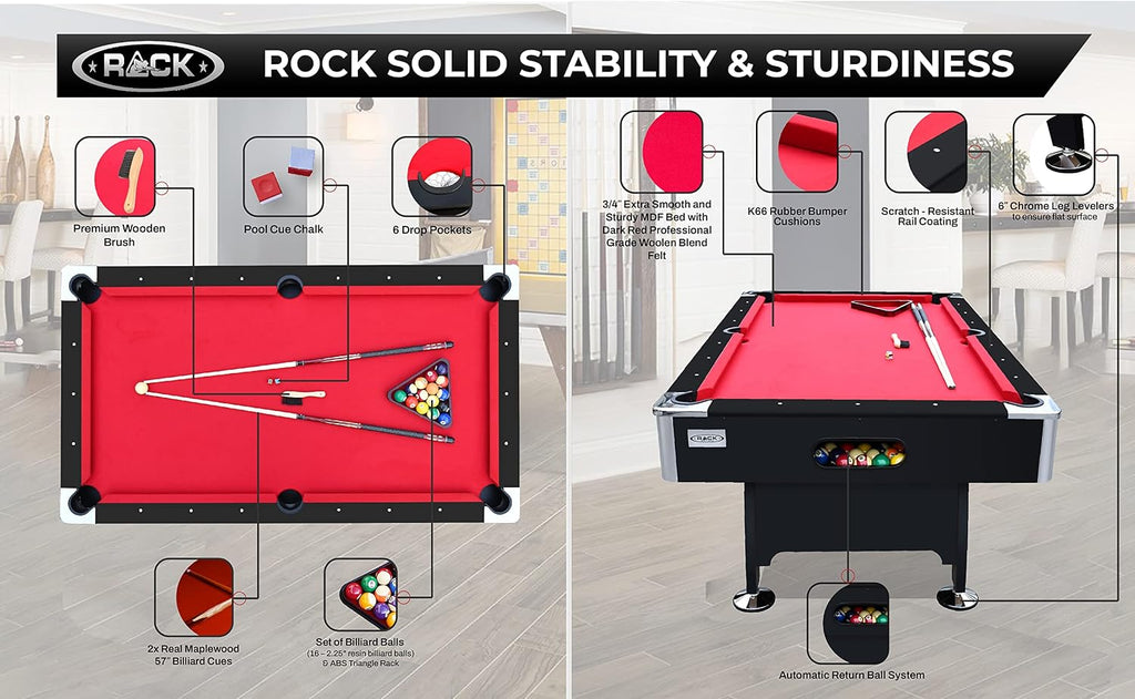 RACK Draco 7-Foot Tournament Billiard/Pool Table â Professional Competition Game Table