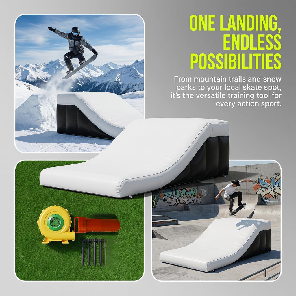 Commercial Inflatable Airbag Lander - PVC BMX Jump Ramp Inflatable Airbag Landing for MTB, BMX, Action Sports, Indoor/Outdoor Use, 20x13x6ft
