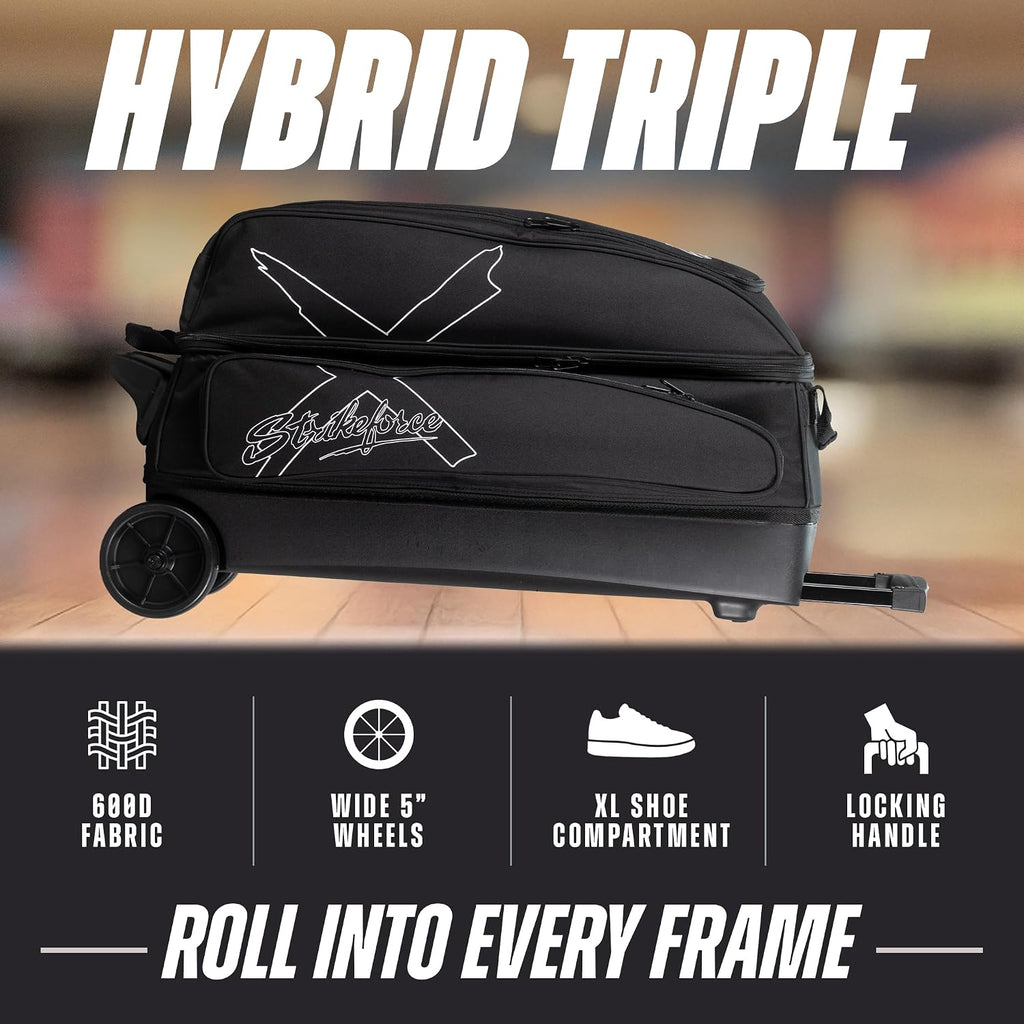 Strikeforce Hybrid X 3-Ball Roller Bowling Bag Black