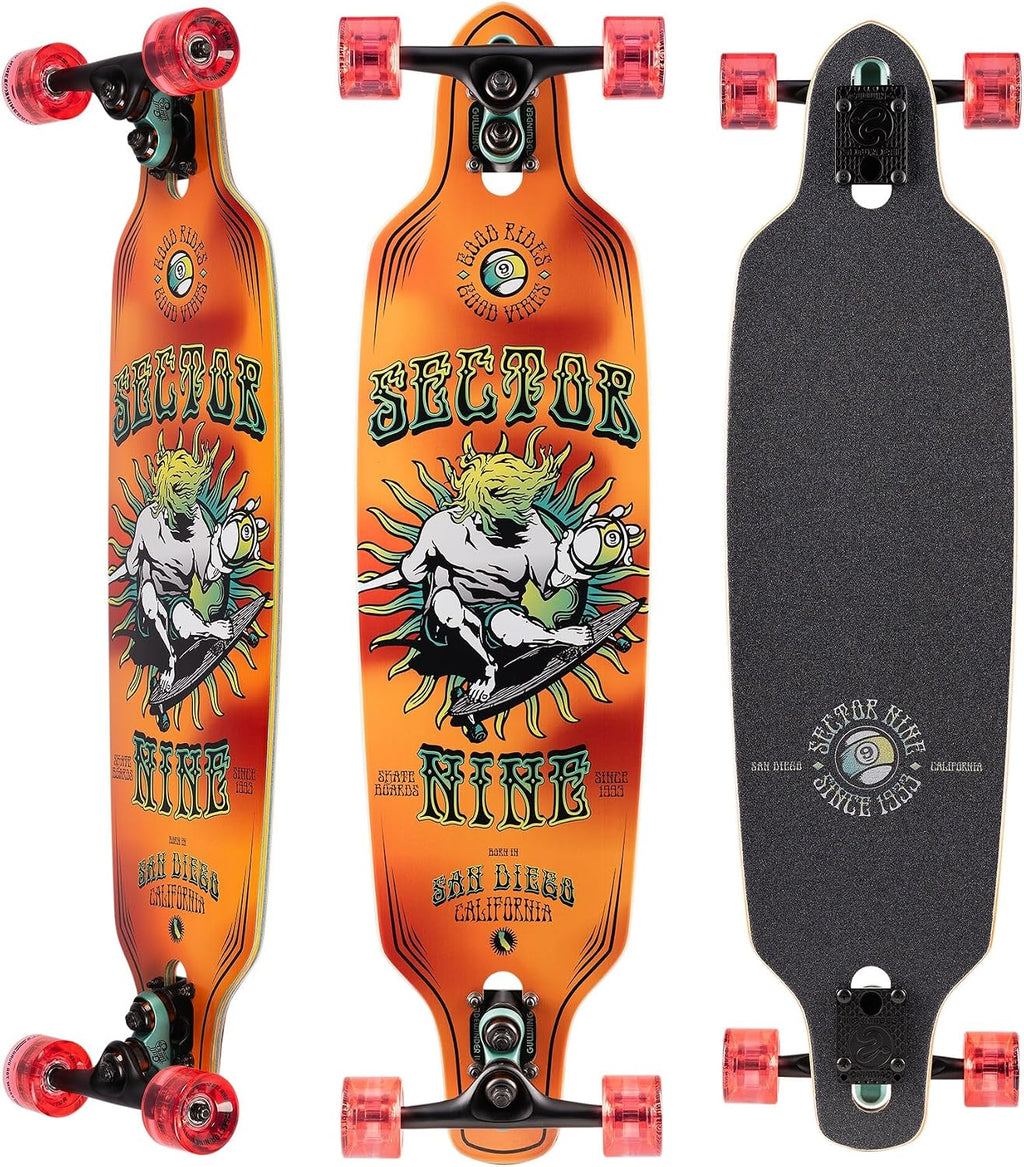 Sector 9 9er Mini Fractal Orange Complete Skateboard - Factory Direct
