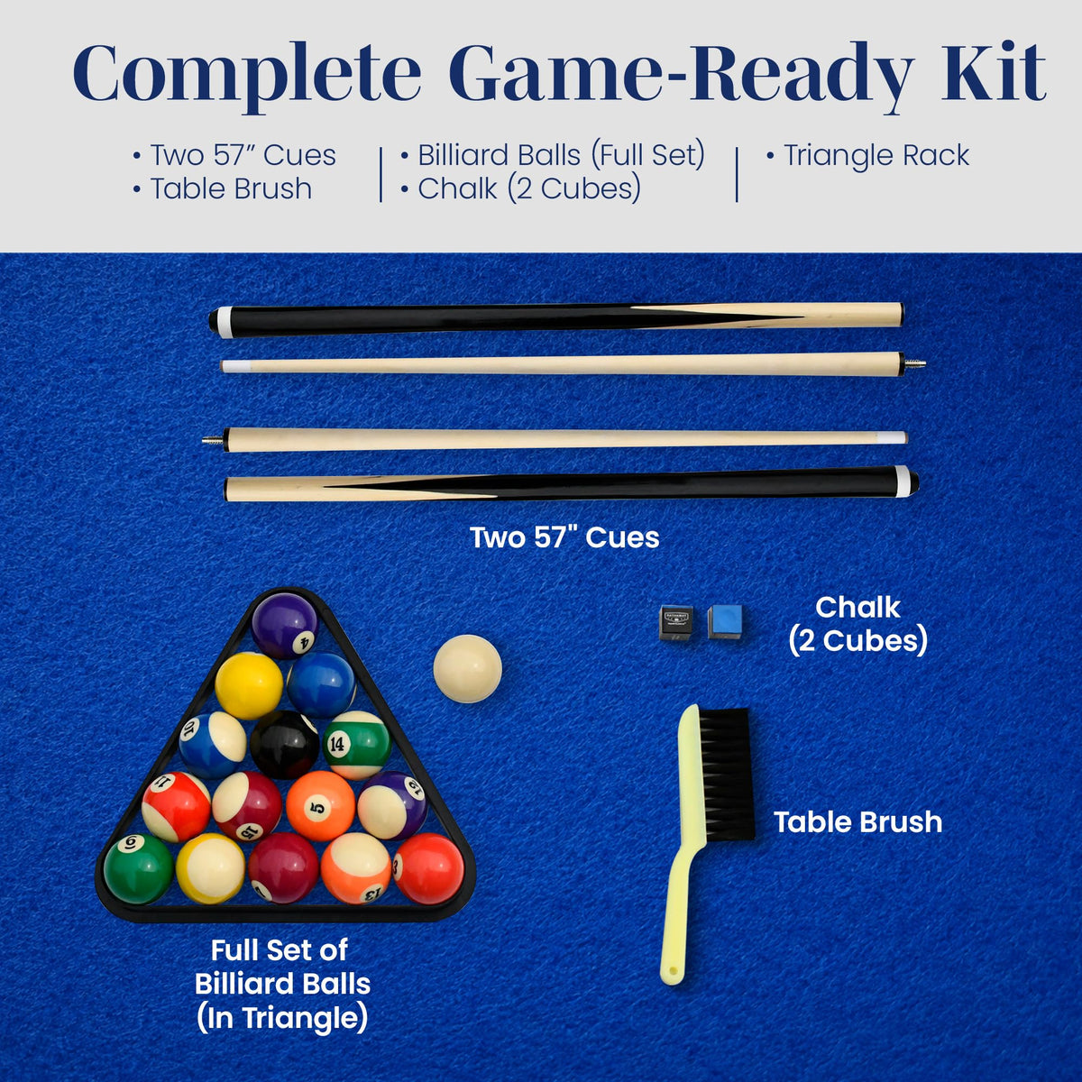 Hathaway Fairmont Folding Pool Table for Family & Home Use Includes Full Set of Billiard Balls, Cues, Chalk, Triangle and Carrying Bag, Portable Space-Saving Table