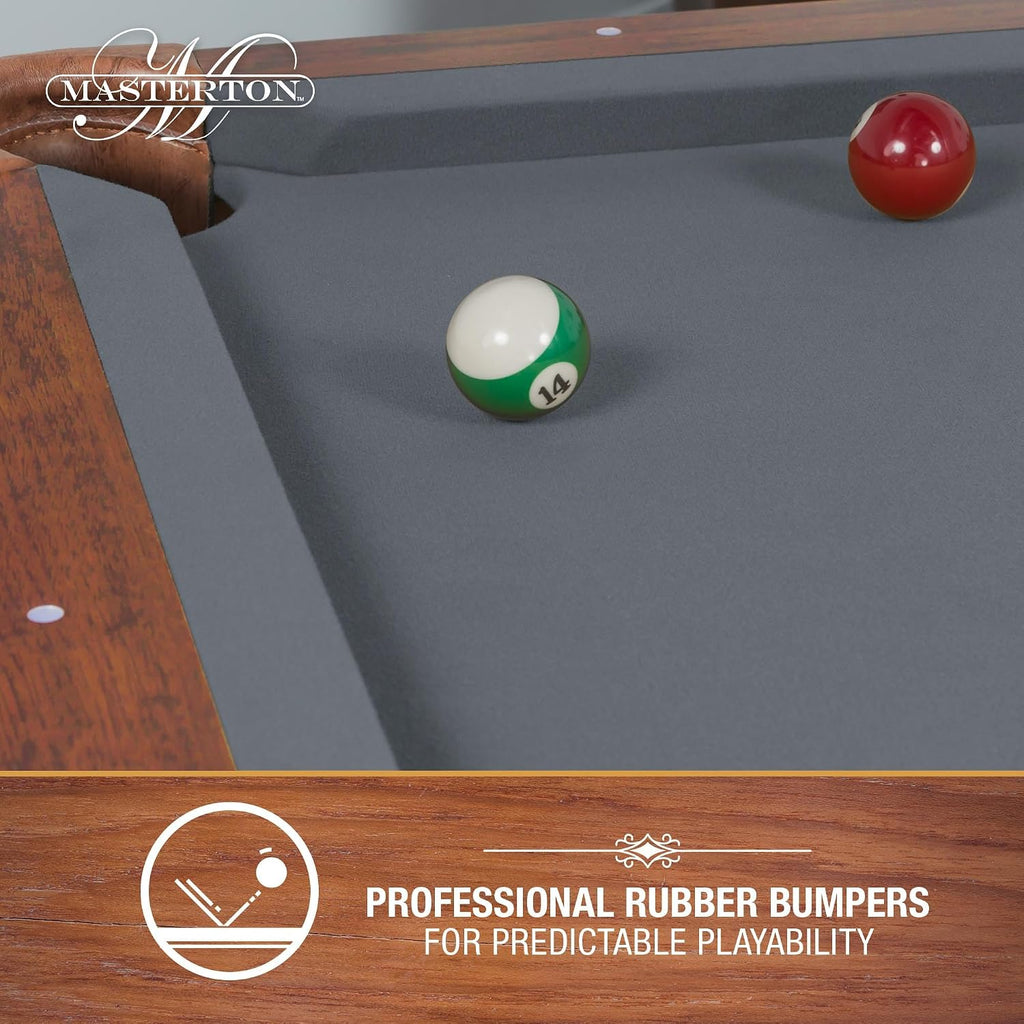 EastPoint Masterton 2.0 Pool Table, 2 Pool Cues, Balls, Chalk, Rack & Cover