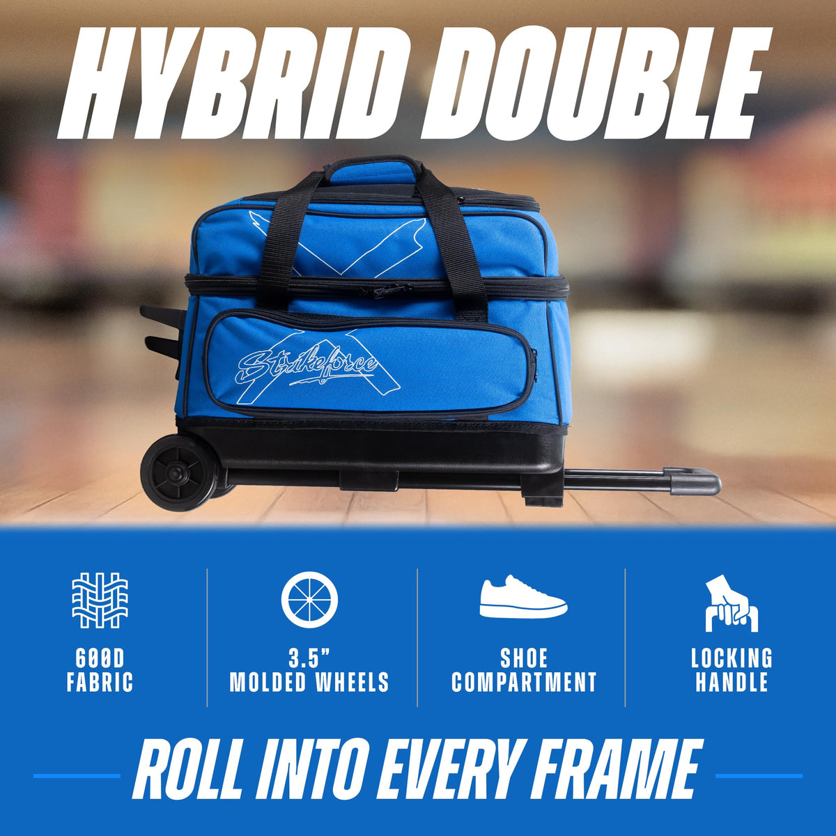 KR Strikeforce Hybrid X Double Roller Bowling Bag - Holds Two Balls, Shoes & Accessories