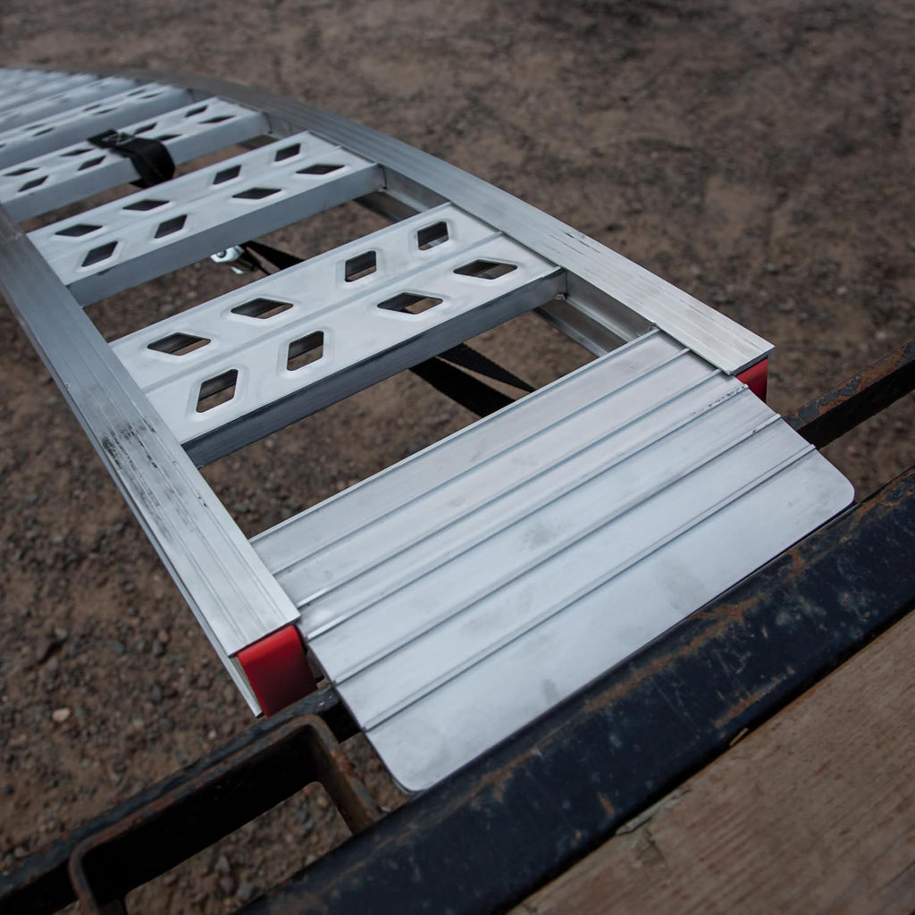 YutraxÂ® 90â Heavy-Duty Arched Ramps, High-Strength Extruded Aluminum, 3000 lb. Load Capacity, Arched Design, ATV/UTV/Golf Cart/Riding Lawn Mower Loading, Pair, YR501
