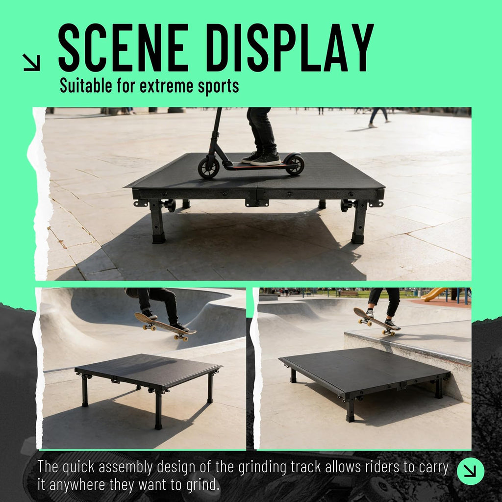 Skateboard Rail Foldable Portable 42.56" L x 34.09" W x 14.21" H