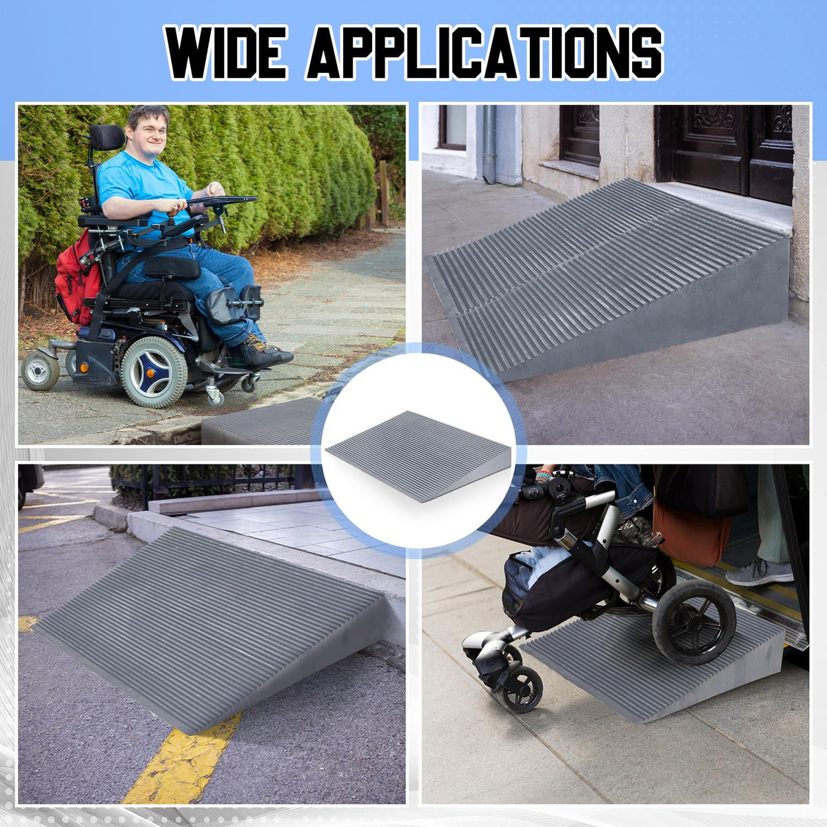 EVA Foam Threshold Ramp for Wheelchair, Black, 36" L X 28" w X 5" h