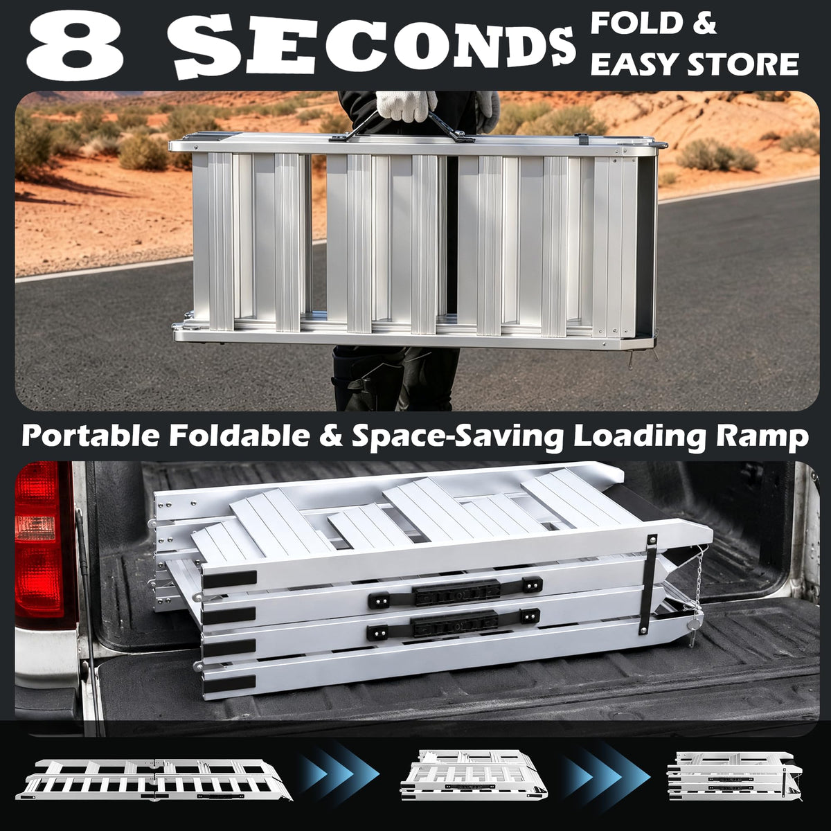 VNN Door Threshold Ramp, Threshold Ramps for Doorways, Ideal Entry Handicap Ramp for Elderly Wheelchairs, Carts, Scooters and Walkers, 27.6" L * 37.4" W Door Ramp (Alloy Iron, 800LBS)