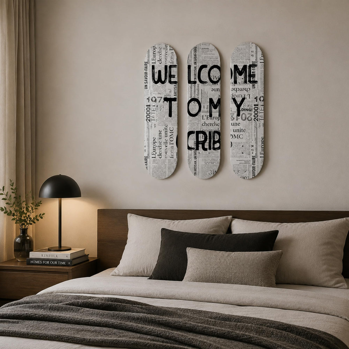 TwoDays Skateboard Wall Decor Set, Dolce Vita Ciao, 3 Decks