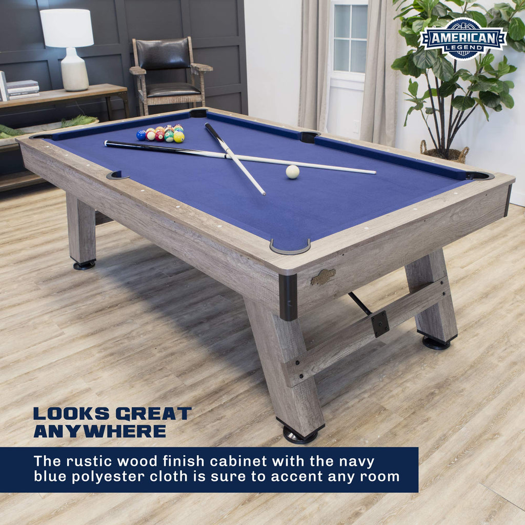 American Legend Billiard Table with Rustic Wood Finish