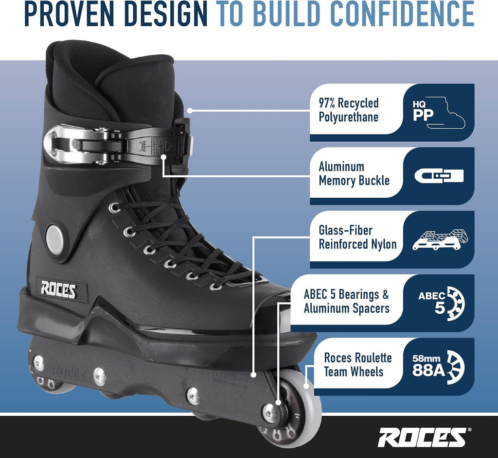 Roces Mens M12 UFS Aggressive Street Italian Inline Skates 101183 00001