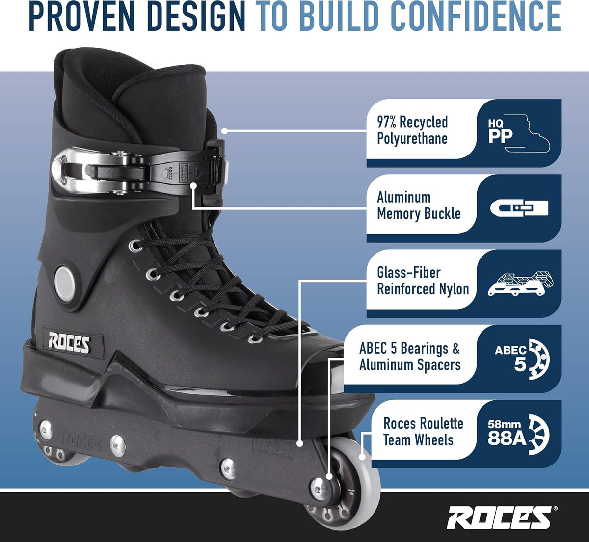 Roces Mens M12 UFS Aggressive Street Italian Inline Skates 101183 00001