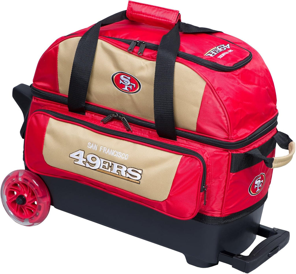 KR Strikeforce NFL San Francisco 49ers Two Ball Bowling Roller Bag